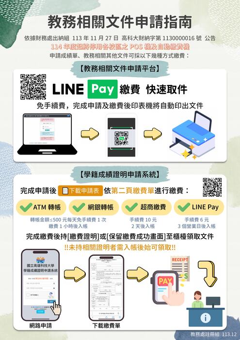 教務相關文件申請指南